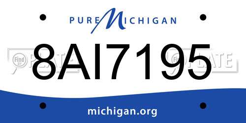 8AI7195 Michigan License Plate