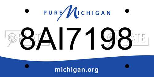 8AI7198 Michigan License Plate