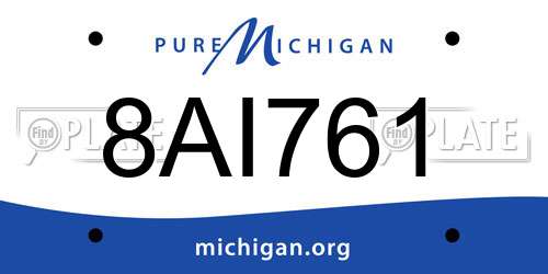 8AI761 Michigan License Plate