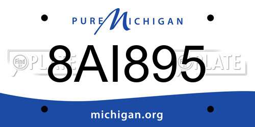8AI895 Michigan License Plate