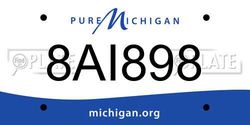 8AI898 Michigan License Plate