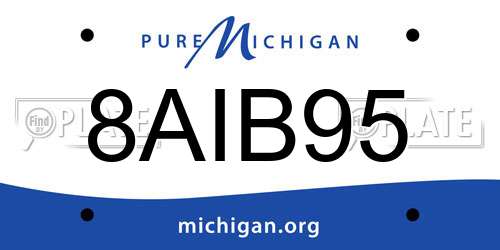 8AIB95 Michigan License Plate