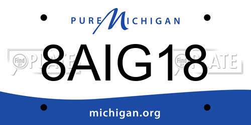 8AIG18 Michigan License Plate