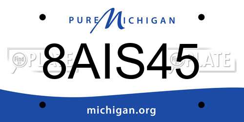 8AIS45 Michigan License Plate