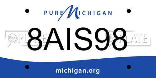 8AIS98 Michigan License Plate
