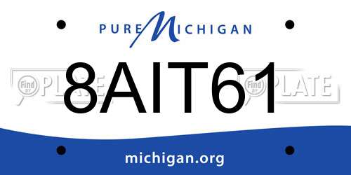 8AIT61 Michigan License Plate