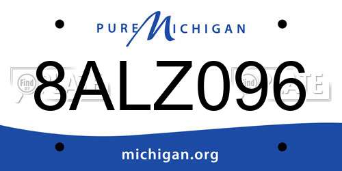 8ALZ096 Michigan License Plate