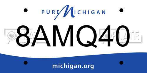 8AMQ40 Michigan License Plate