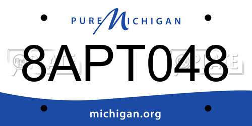 8APT048 Michigan License Plate