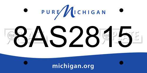 8AS2815 Michigan License Plate