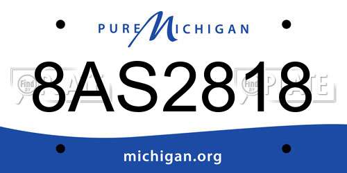 8AS2818 Michigan License Plate