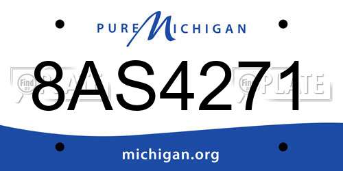 8AS4271 Michigan License Plate