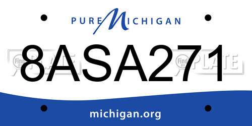 8ASA271 Michigan License Plate