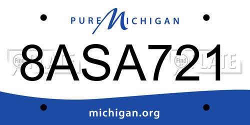 8ASA721 Michigan License Plate