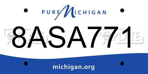 8ASA771 Michigan License Plate