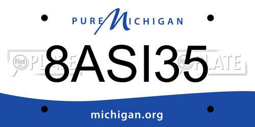 8ASI35 Michigan License Plate