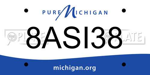8ASI38 Michigan License Plate