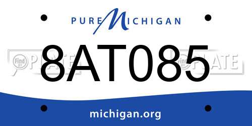 8AT085 Michigan License Plate