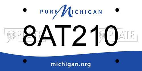 8AT210 Michigan License Plate