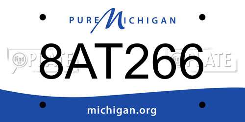 8AT266 Michigan License Plate