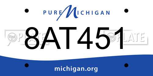 8AT451 Michigan License Plate