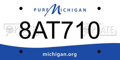 8AT710 Michigan License Plate