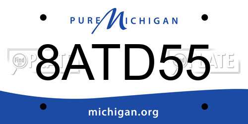 8ATD55 Michigan License Plate