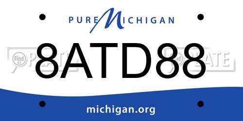 8ATD88 Michigan License Plate