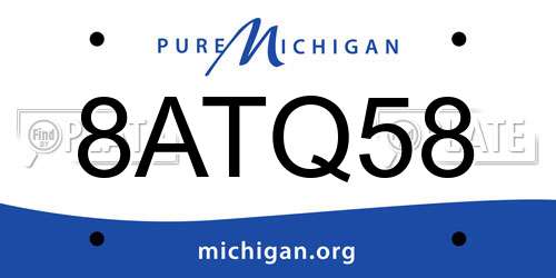8ATQ58 Michigan License Plate