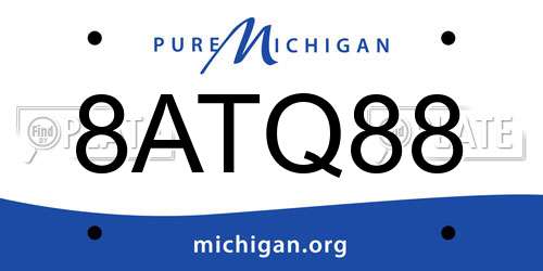 8ATQ88 Michigan License Plate
