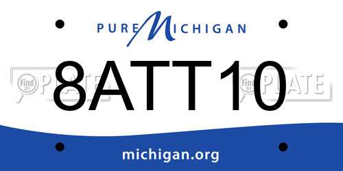 8ATT10 Michigan License Plate