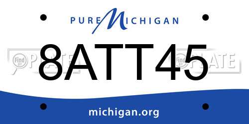 8ATT45 Michigan License Plate