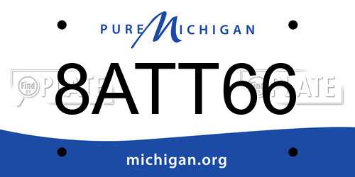 8ATT66 Michigan License Plate