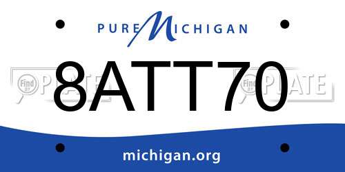 8ATT70 Michigan License Plate