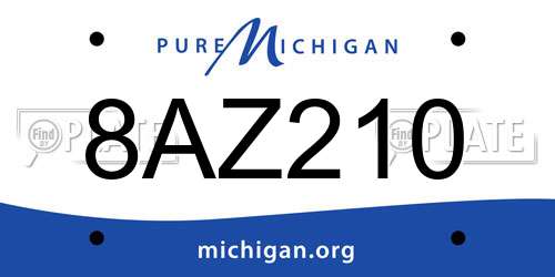 8AZ210 Michigan License Plate