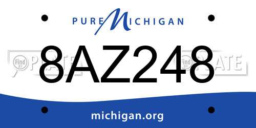 8AZ248 Michigan License Plate