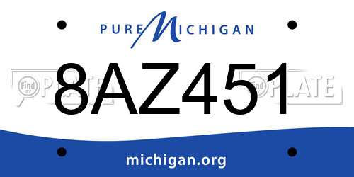 8AZ451 Michigan License Plate