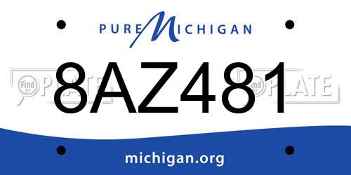 8AZ481 Michigan License Plate