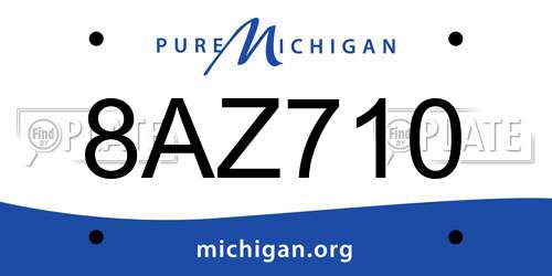 8AZ710 Michigan License Plate