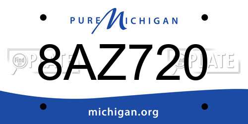 8AZ720 Michigan License Plate