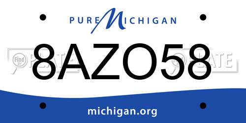 8AZO58 Michigan License Plate