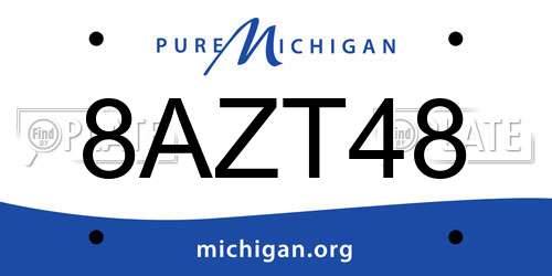 8AZT48 Michigan License Plate