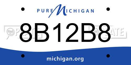 8B12B8 Michigan License Plate