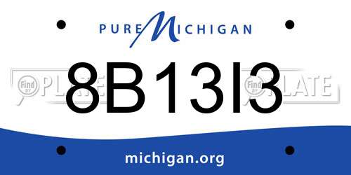 8B13I3 Michigan License Plate