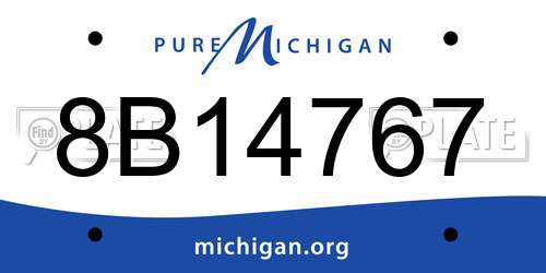 8B14767 Michigan License Plate
