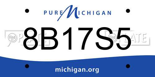 8B17S5 Michigan License Plate