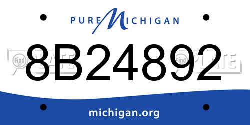 8B24892 Michigan License Plate