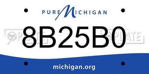 8B25B0 Michigan License Plate
