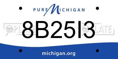 8B25I3 Michigan License Plate