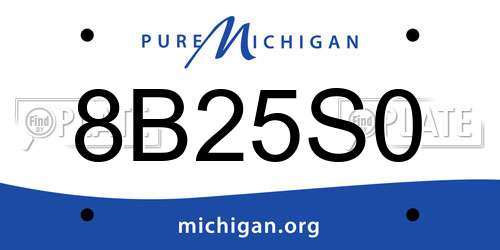 8B25S0 Michigan License Plate